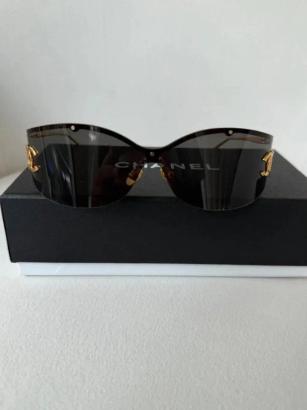 CHANEL Black Sunglasses – with Original Box & Case